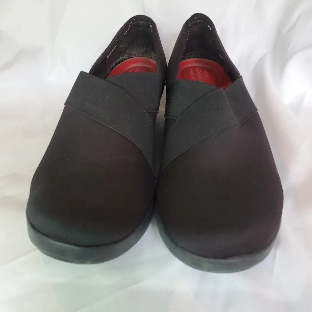 Crocs Dual Comfort Busy Day Loafers Stretch Wedge Shoes Black 202852 Women's 8‎